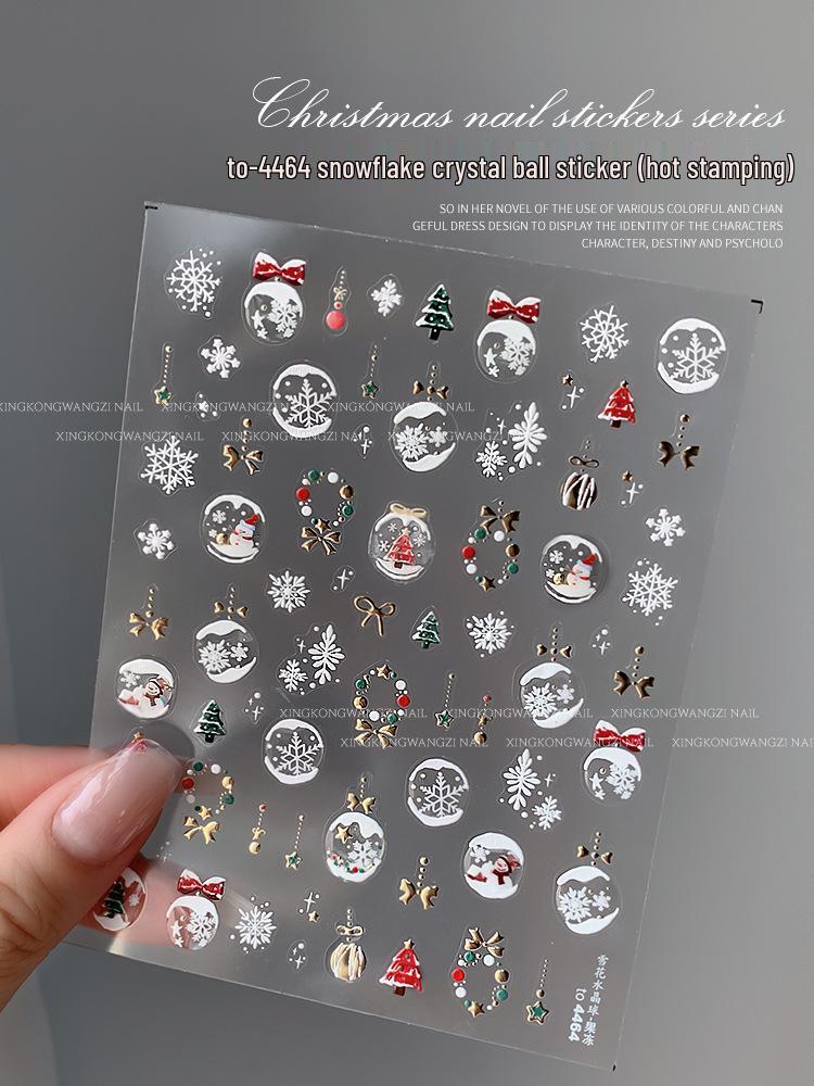 2024 Crystal Diamond Snowflake Nail Stickers - Christmas Tree & Snowman Designs