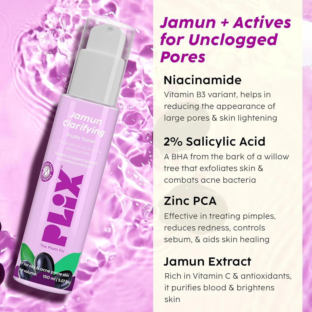 PLIX - BİTKİ DÜZELTİCİ Jamun Arındırıcı Meyveli Tonik 150 Ml Pürüzsüz, Nemli Cilt İçin 1'li Paket