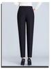 Velvet-Lined High-Waisted Straight Leg Pants for Middle-Aged & Elderly Women - Spring & Autumn Winter Wear