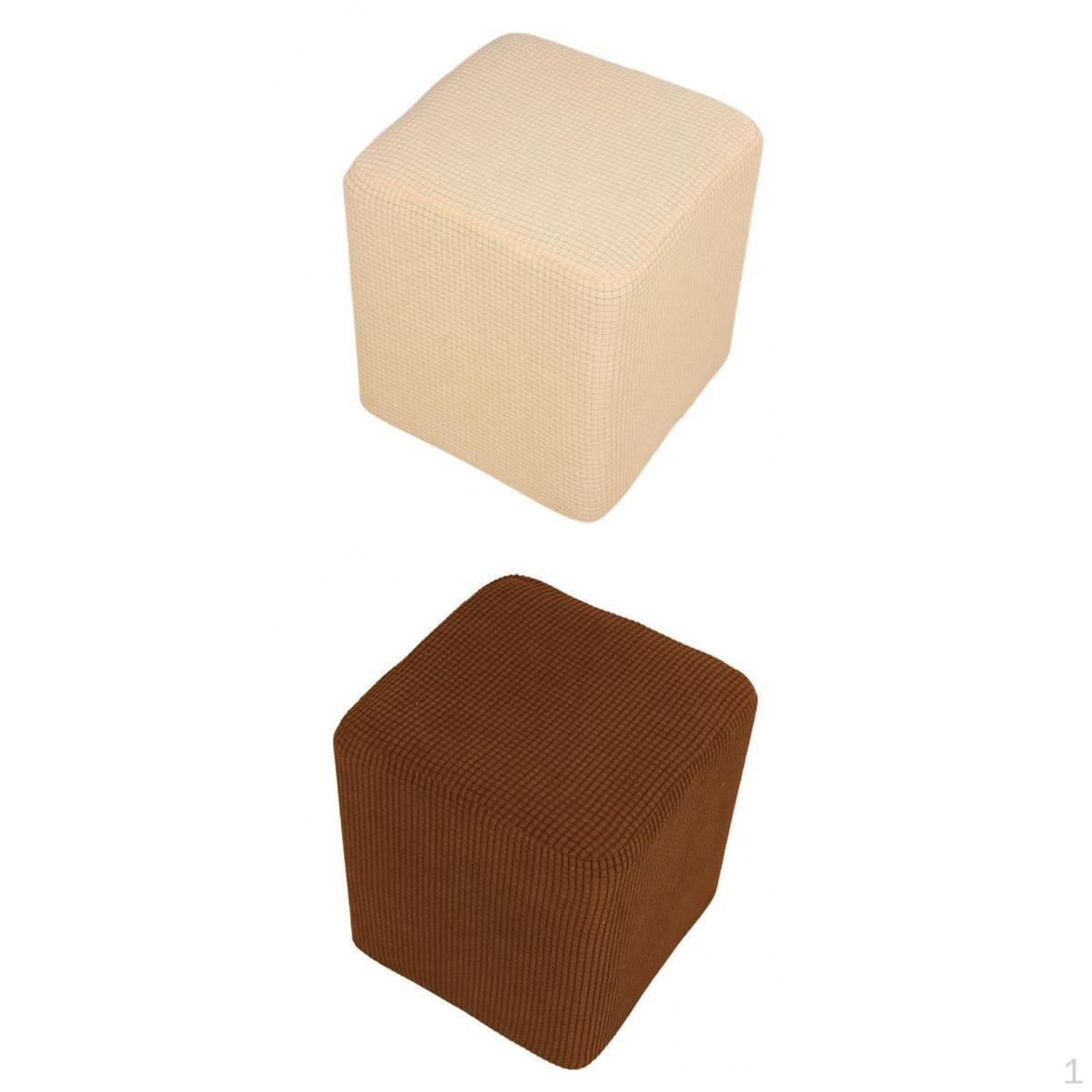 

Чехол на пуфик из 2 частей, эластичный чехол для прямоугольного оттоманки