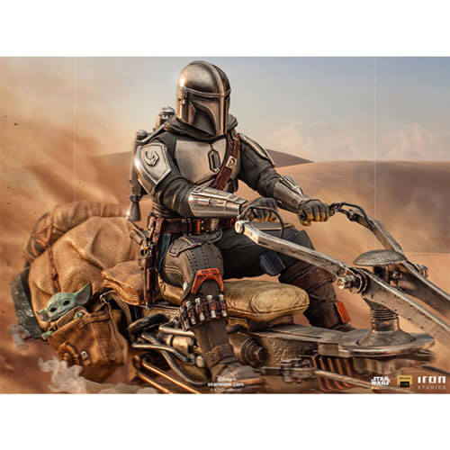Star Wars Mandalorian On Speederbike Deluxe 110 Statue