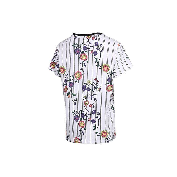 Puma Floral Logo Round Neck Short Sleeve T-Shirt Women Tops White 597470-02