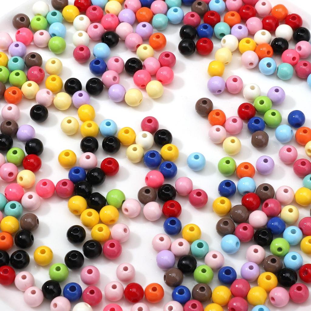 10Pcs Acrylic Beads Fantasy Color Ball Charms for DIY Necklace Bracelet Earring Jewelry Making