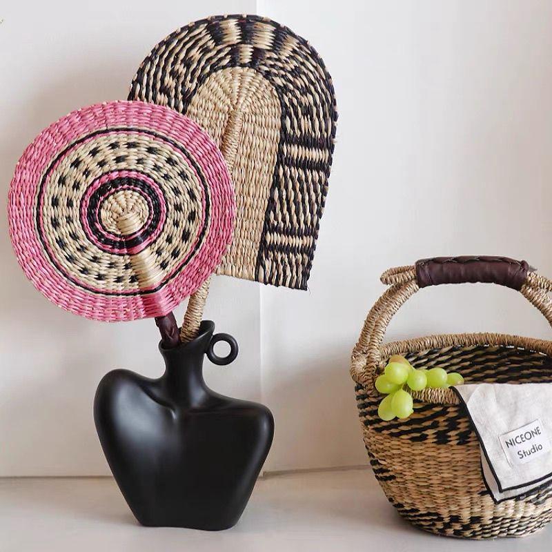 Vietnam Imports Handmade Woven Fans, Sea Grass Woven Fans, Daily Ins Style, African Elements, Wall Decoration, Homestay, Summer