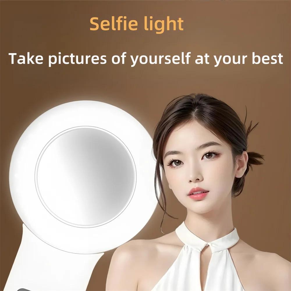 LED Selfie Fill Light Clip - Mini USB Portable Ring Lamp for Live Video Beauty