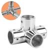 4-Way Round Base Handrail Fitting for Boats, 25mm Inner Diameter, Stainless Steel, 4-Way Pipe Fitting, Boat Hardware Accessory