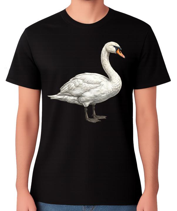 Swan T-Shirt Elegant Water Bird Wildlife Nature Graphic Unisex Tee S разноцветный
