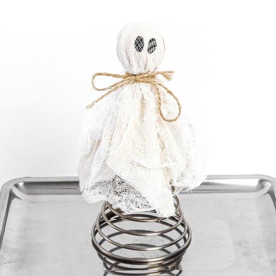 Halloween Ghost Tree Topper Spooky Small Gauze Ghost Christmas Treetop Ornaments for Halloween Party Home Decor