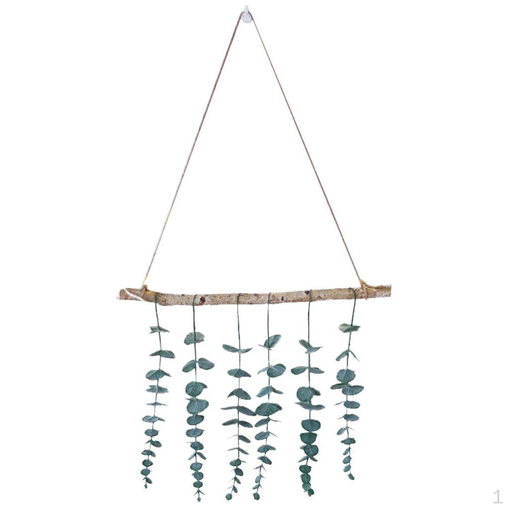 

Artificial Eucalyptus Greenery Hanging Vines Wall Plants with Wooden
