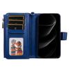 For iPhone 17 Pro Max Magnetic Leather Case Mobile Cover with Detachable Zipper Wallet Strap