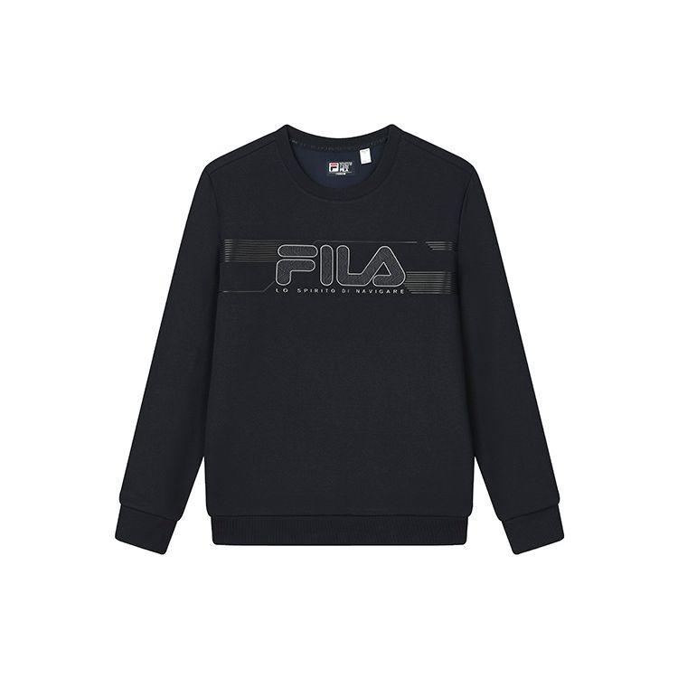 

FILA Basic Logo Knitted Sports Crew Neck Sweatshirt Men Sweatshirt Legendary-Blue F11M217203F-NV M