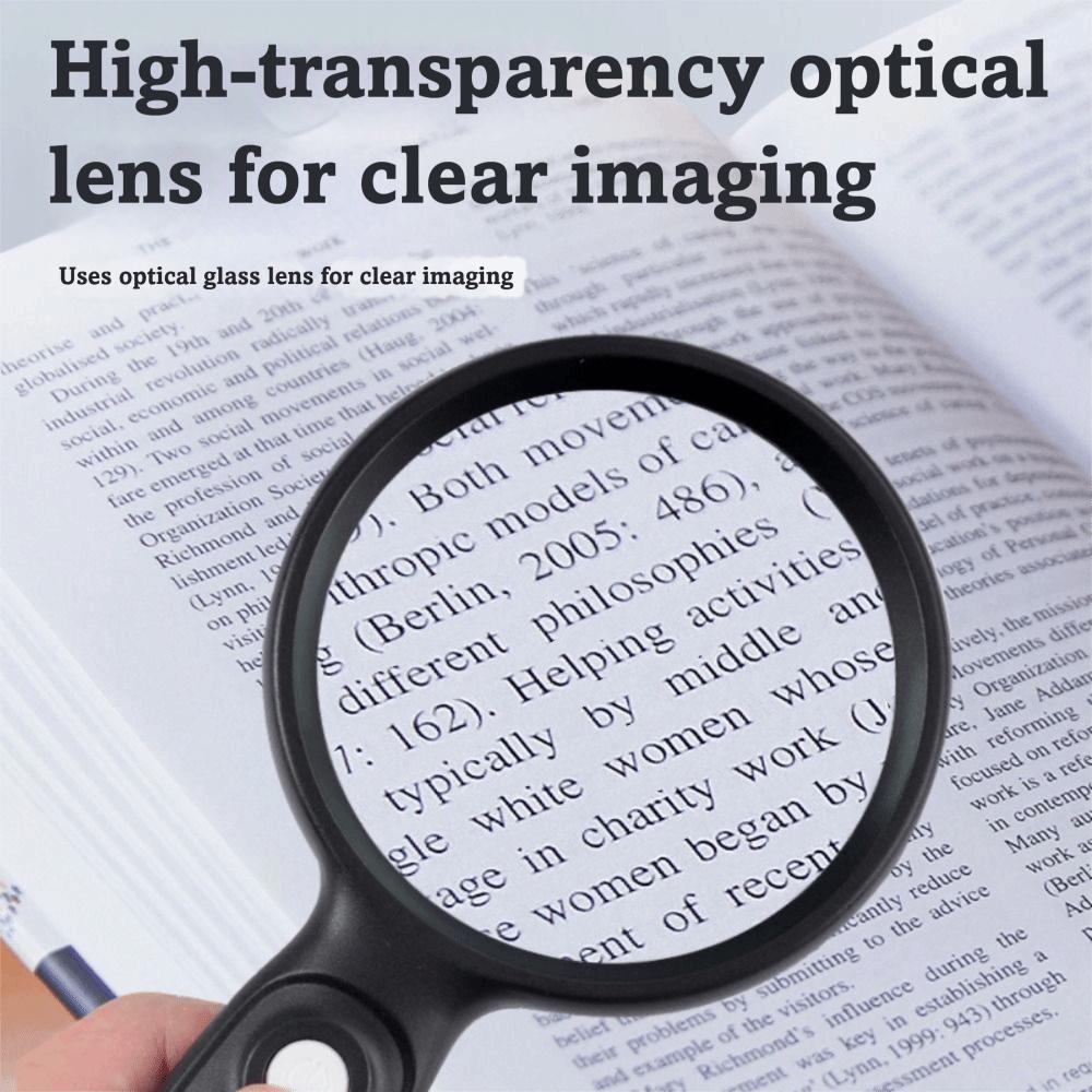 Illumination Hand Held Magnifying Glass HD Reading Magnifying Glasses  Seniors Reading