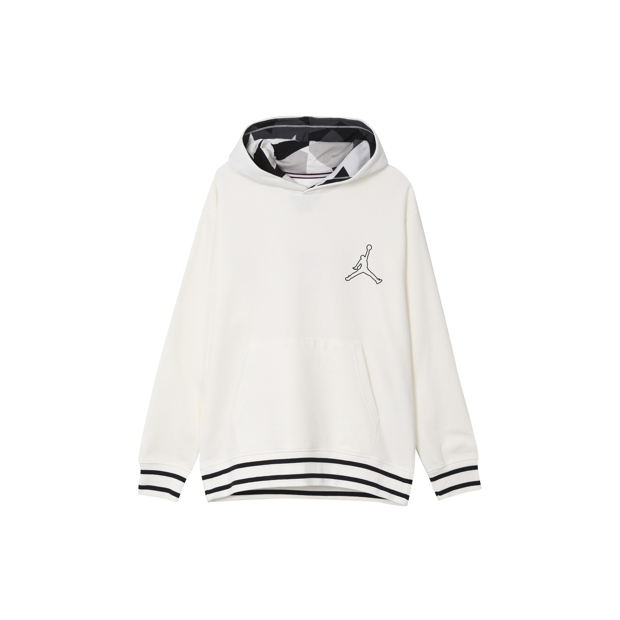 Мужская толстовка с капюшоном Air Jordan Jumpman Fleece  White Black  FD7403-133 L