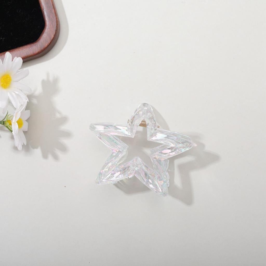 Bunte fünfzackige Stern-Haarklammer im koreanischen Stil, hochwertiges Temperament, vielseitiges Hai-Haaraccessoire für Frauen.