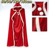 Unisex Hooded Cloak Shawl Red Color Cosplay Cape New Santa Claus Costume  Christmas Party
