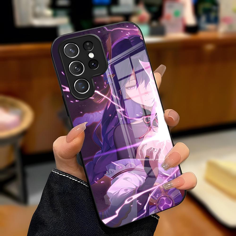 R-Raiden Shogun Phone Case For Samsung A25 A13 A33 5G A54 A36 A35 A56 A52 A14 Shockproof Glass Cover