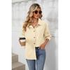 Fall Winter New Corduroy Lapel Long Sleeve Loose Pocket Shirt Jacket For Amazon Europe America Cross-border Foreign Trade