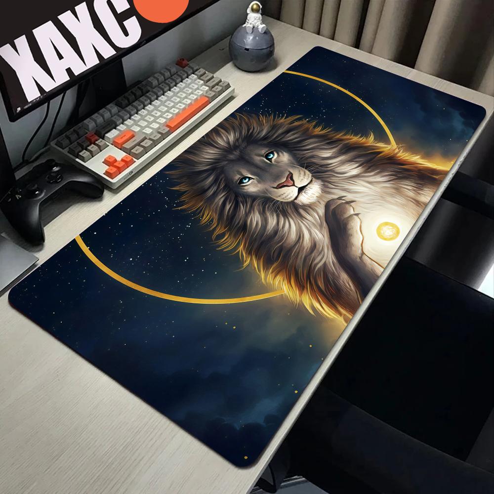 King Of Beasts Lion Mouse Pad xxxl Gamer Large Mouse Mat Natural inertial navigation system Rubber Desk Rug PC Desk Mats Design