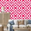 Wallpaper Casual Checkerboard of Roses for Living Room and Bedroom 50x1000