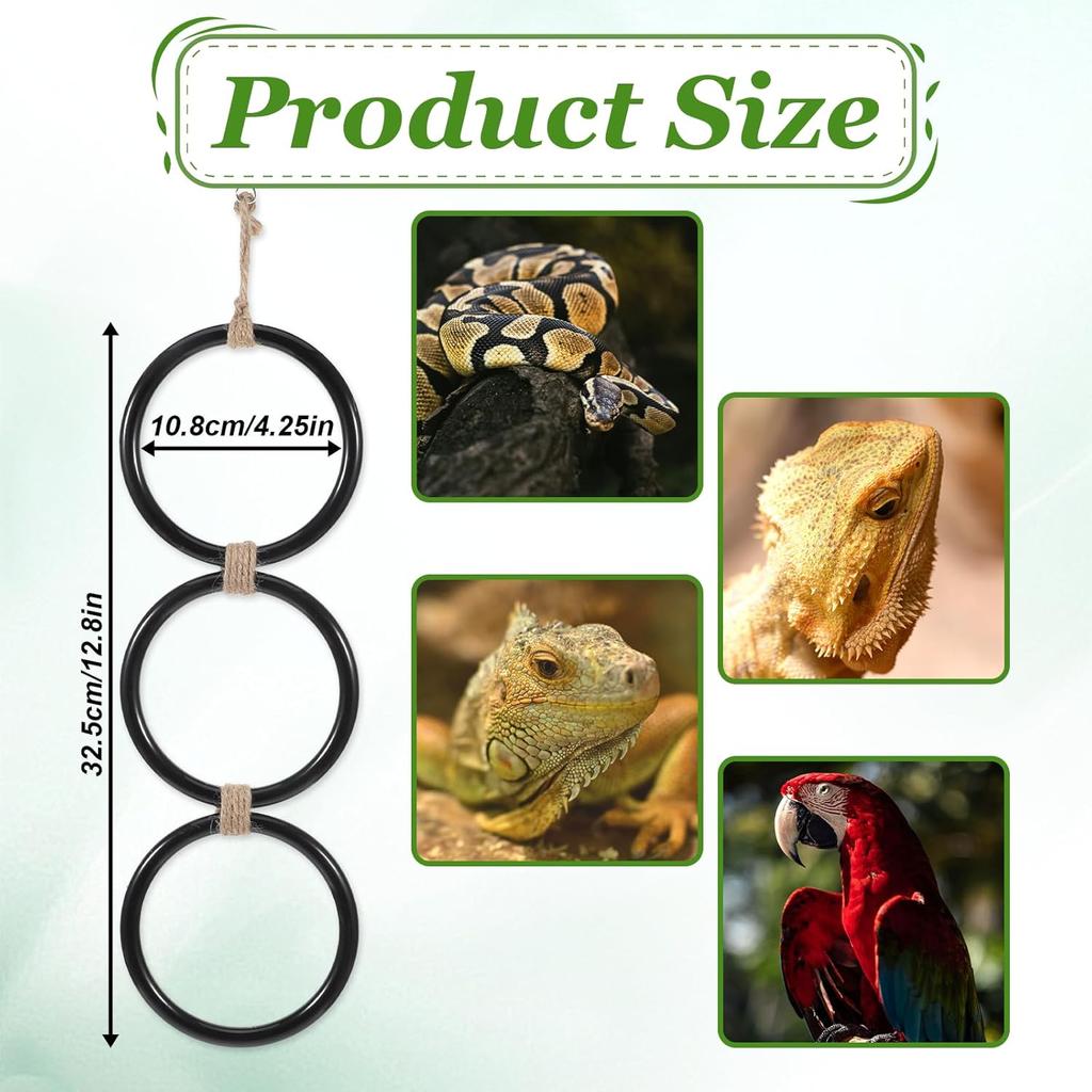 Snake Climbing Rings, Ball Python Tank Accessories, Reptile Enrichment Toys, Corn Snake Playground Climbing Toy for Bearded