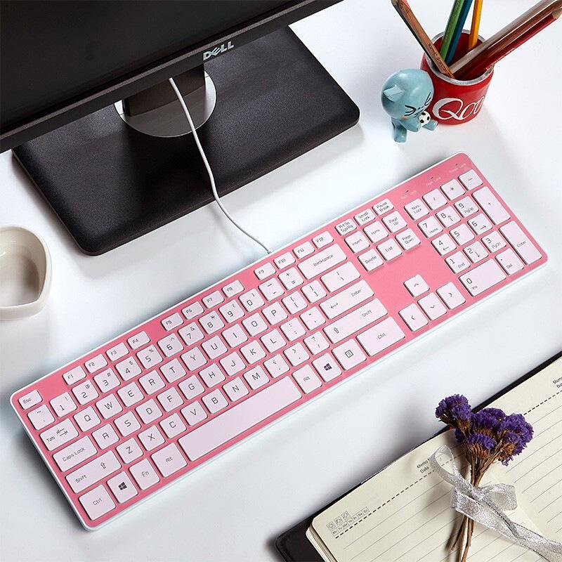 KB1430 Wired Silent Keyboard & Mouse Set - Ultra-Thin Design for Office & Laptop Use