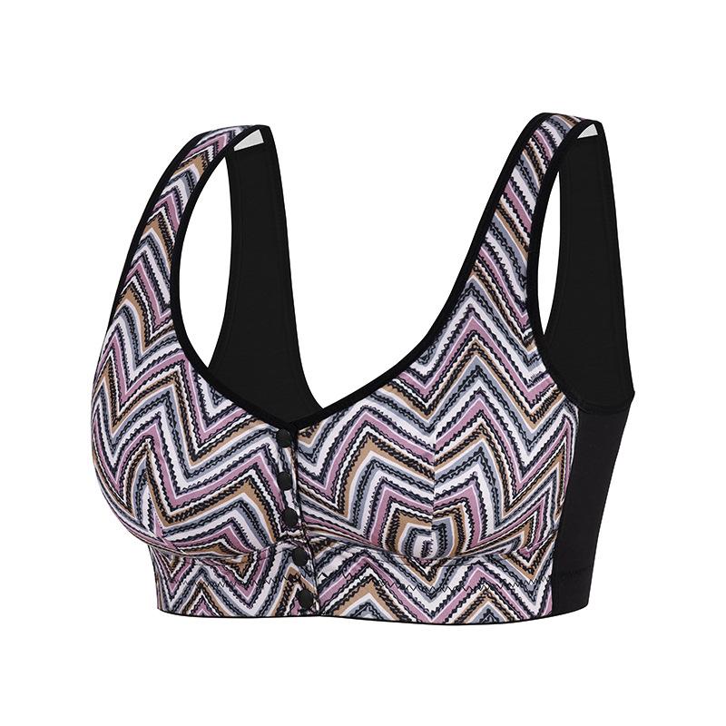 

Women s Summer Fashion Striped Front Buckle Back Buckle Vest Type Underwear 6XL чорний