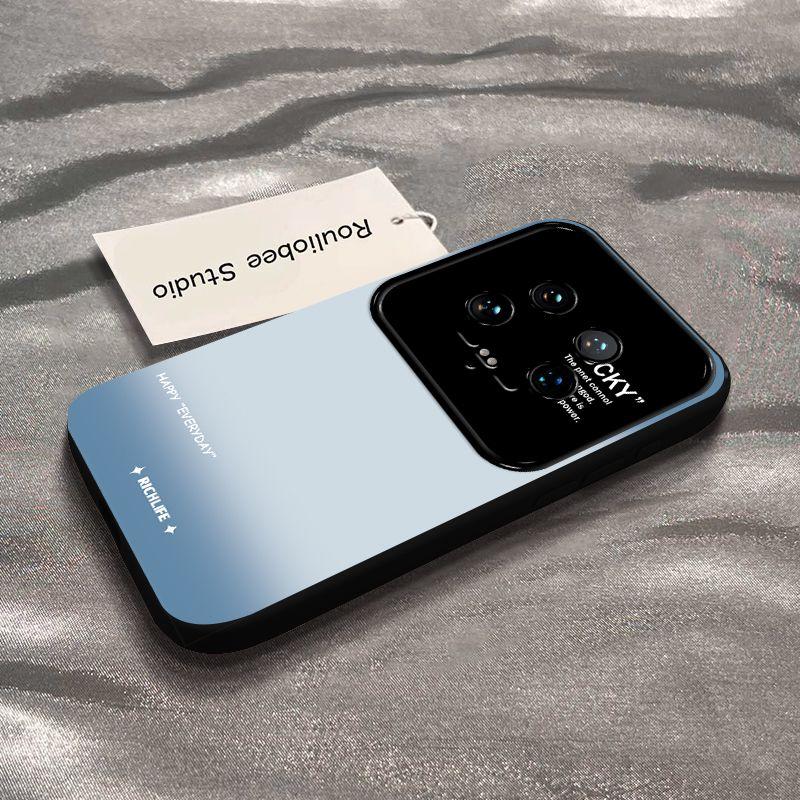 Xiaomi Mi 14 Mobile Phone Case 14pro Personality Smudge Gradual Change Green 14Ultra Large Window All-inclusive Silicone Anti-drop Soft