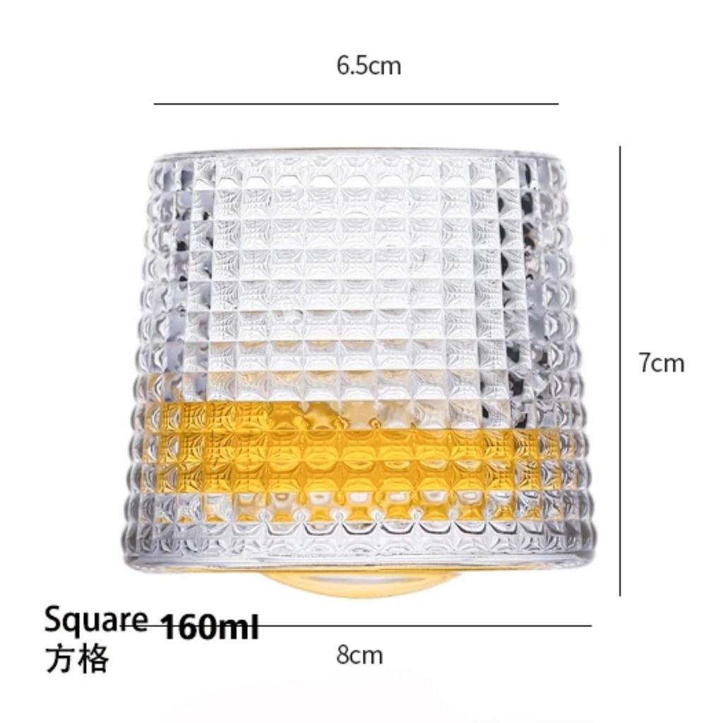 Spinning Whisky Glass Whiskey Tumblers, Old Fashioned Scotch & Bourbon Glasses