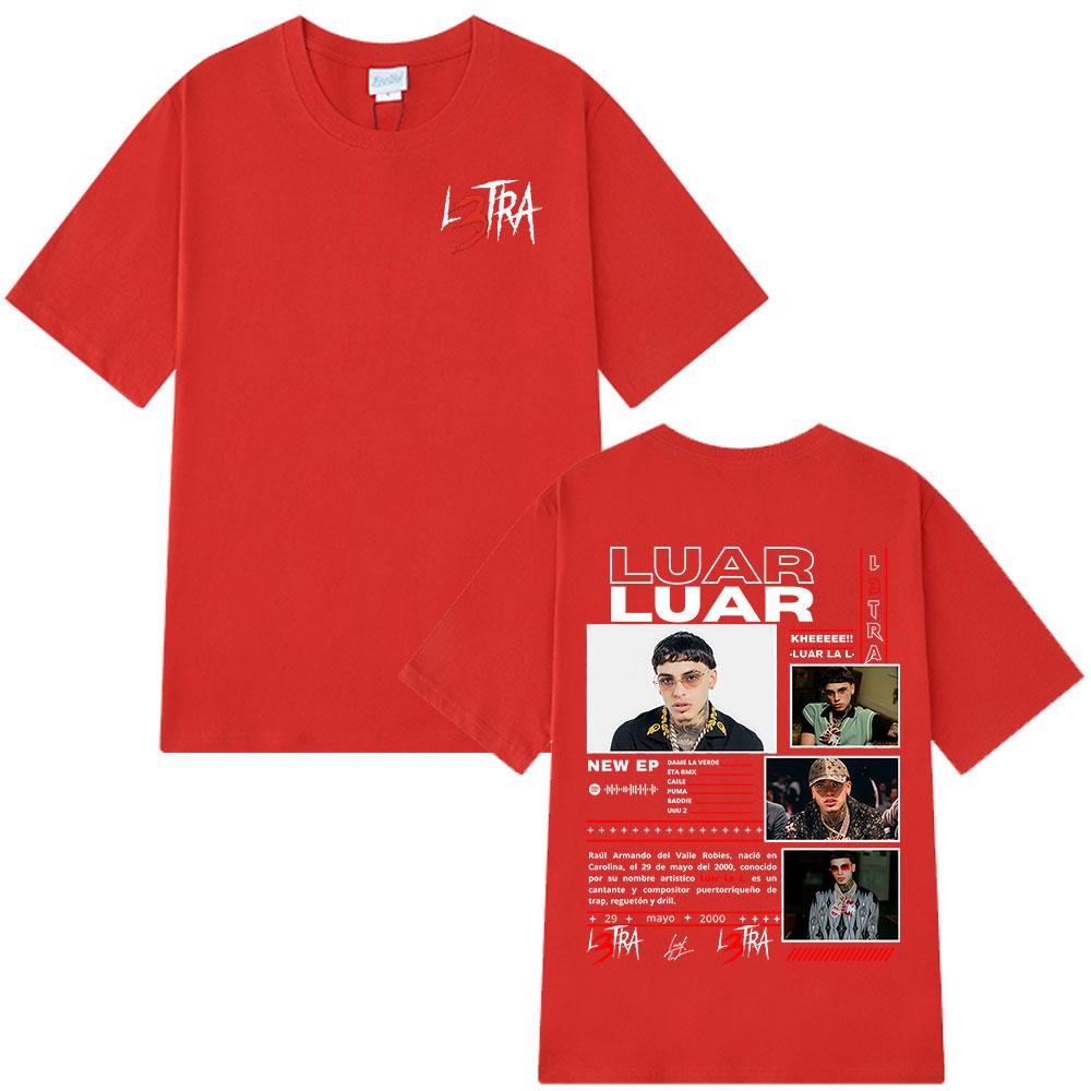 

Rapper Luar La L 2025 Album L3TRA T Shirts Unisexs Women Hip Hop Fashion Short Sleeve Tshirts Cotton Oversized Streetwear Tshirt S