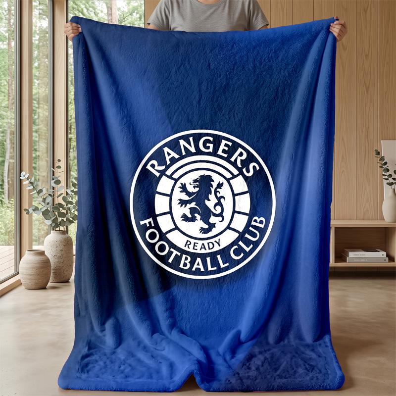 Rangers FC Morbida Coperta in Pile di Flanella Leggera Accogliente Calda Coperta da Lancio per Divano Letto Arredamento per la Casa