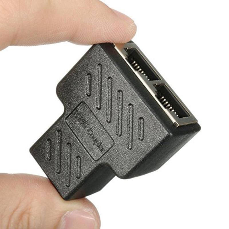 RJ45 Splitter Adapter 1 to 2 Dual Female Port CAT 5/CAT 6 LAN Ethernet Socket Splitter Connector