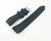 22mm Waterproof Black Silicone Rubber Curved End Dive Watch Band Strap
