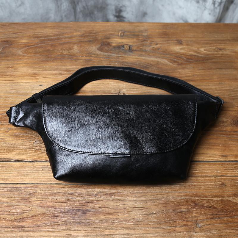 

NZPJ Genuine Leather Men s Chest Bag Leisure Top Layer Cowhider Messenger Bag Black Tablet Computer Bag For 8-Inch IPad чорний