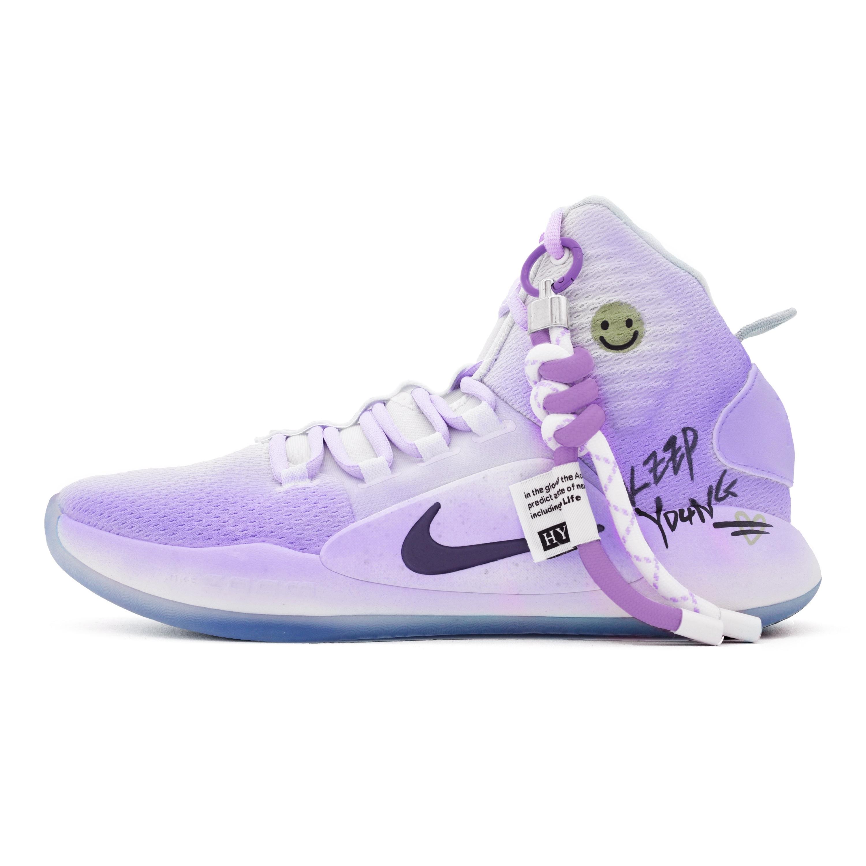 

Nike Hyperdunk X Амортизація Стійкість до ковзання Стійкість до стирання Водонепроникні Високі Баскетбольні кросівки Чоловічі Фіолетовий Білий AO7890-101(Команда63-) 41