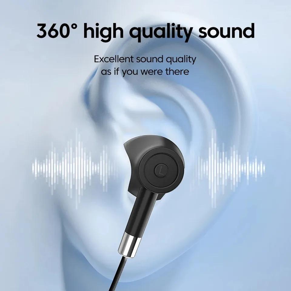 HD Screen Bluetooth 5.4 Headphones Neckband Earphones Wireless Waterproof Headsets HiFi Stereo Earbuds Support TF Card