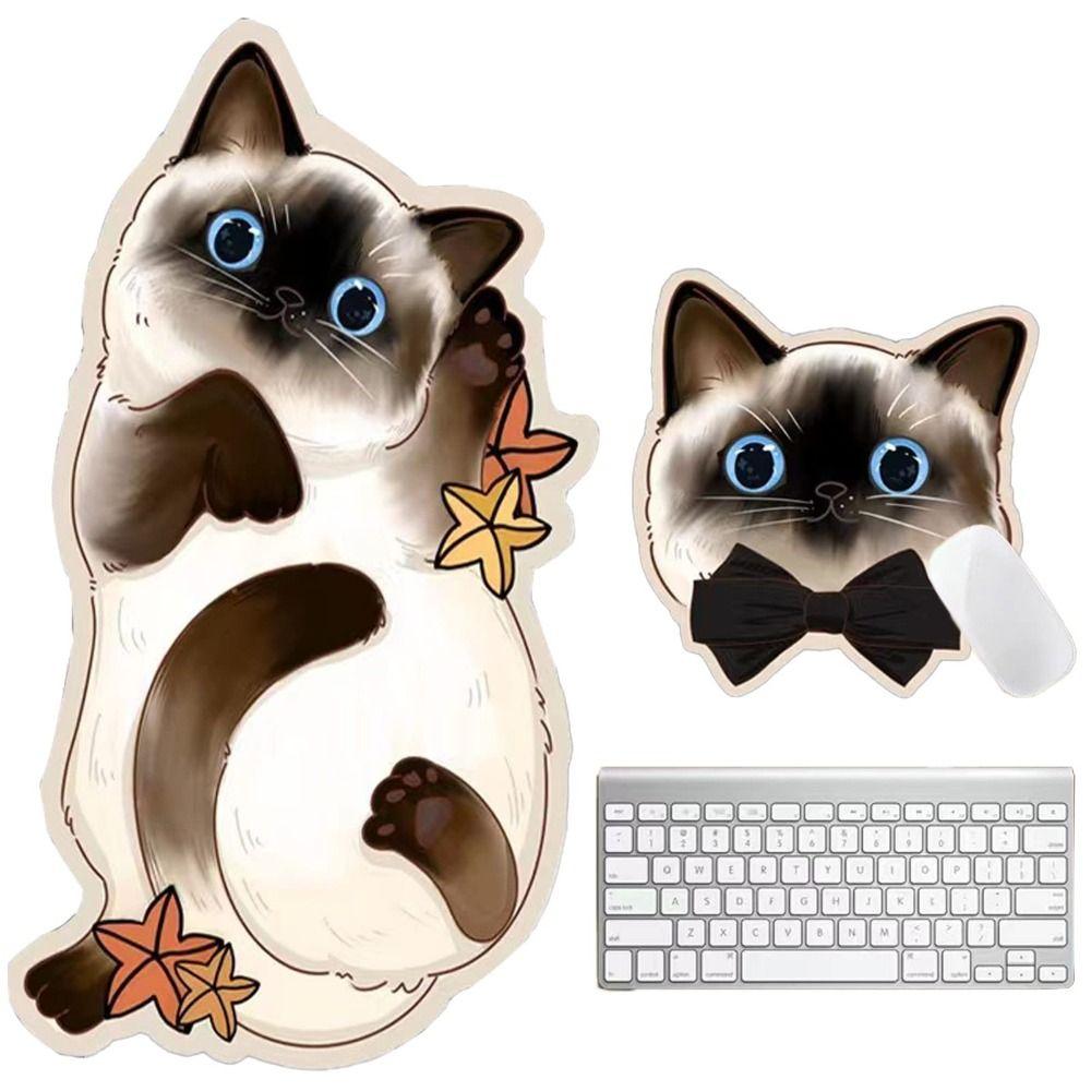 

Коврик для мыши 2-в-1, настольный коврик с сиамским котом, новый коврик для письма для дома