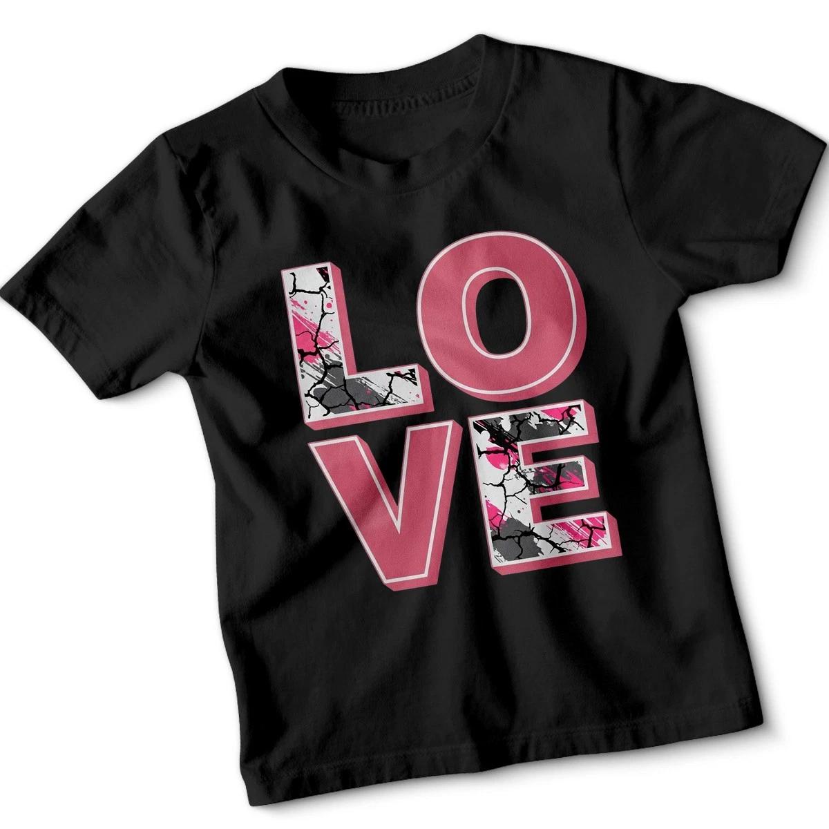 

Kids Girls Love Print Splash Print Tshirt Fashion Soft Comfortable S
