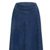 Denim Midi Skirt High Waist Large Hem Slimming Design Midi Skirt Solid Color Office