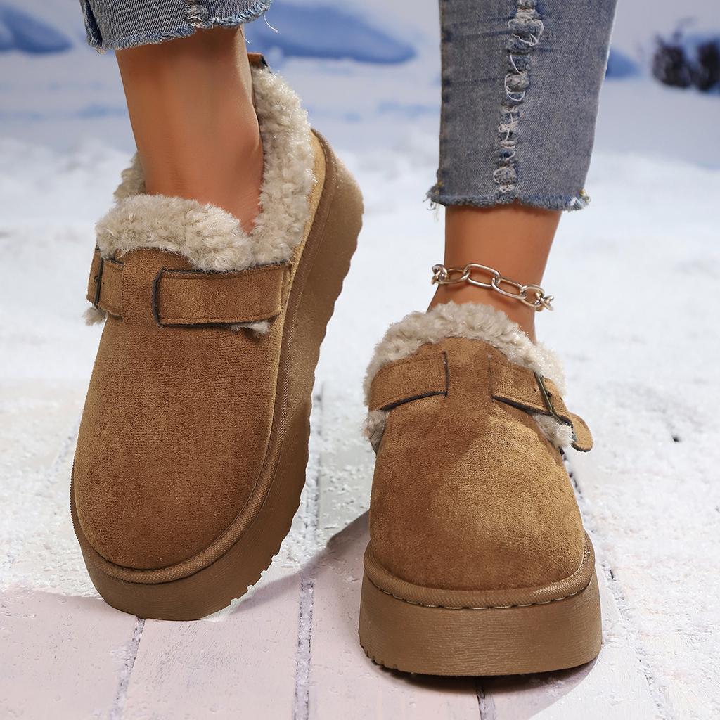 Fashion Women Platform Boots New Luxury Winter Women Warm Shoes Outdoor Cotton Slippers Plush Fashion Retro Boots Women Zapatos De Mujer
