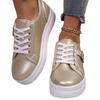 Glossy platform shoes, sports and leisure shoes, fashionable buckle decoration, blessing casual and comfortable board shoes