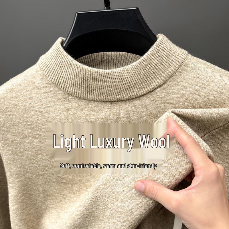 

Men s Casual Fashion Wool Sweater - Solid Color, Long Sleeve, Half-High Neck, Versatile, Skin-Friendly Knitwear. 3XL (For 165-180 lbs)