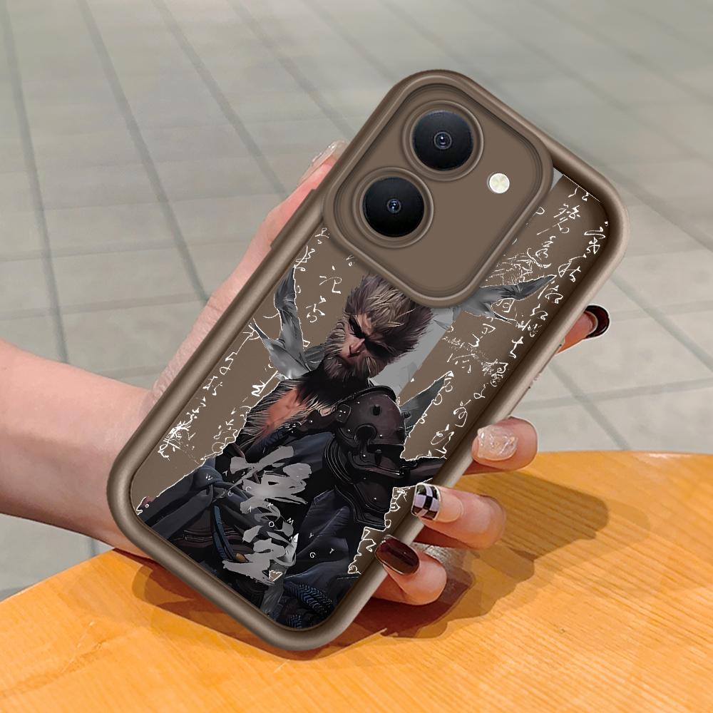 

Мягкий силиконовый квадратный чехол с рисунком лестницы для телефона, полное покрытие, противоударный защитный резиновый чехол для камеры для Vivo Vivo Y53S 4G коричневый