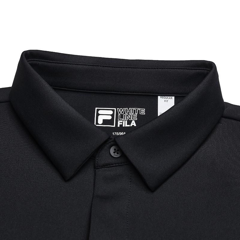 Men's FILA Polo Shirts Men's Jet Black Polo Collar Moderate Straight Fit