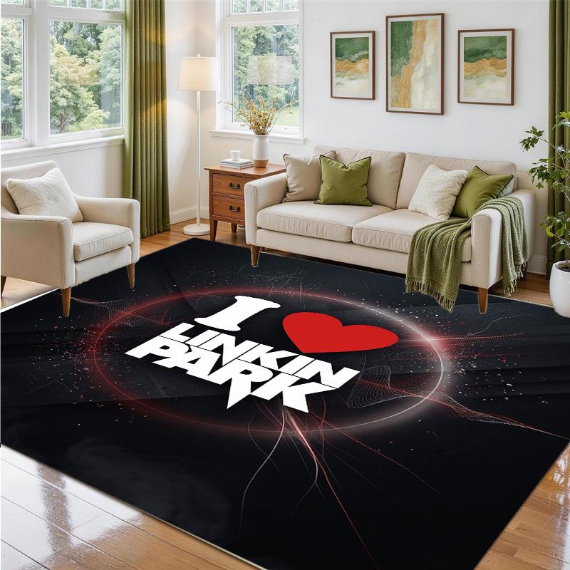 Linkin Park Design Crystal Velvet Rug Soft Decorative Mat for Bedroom Entrance