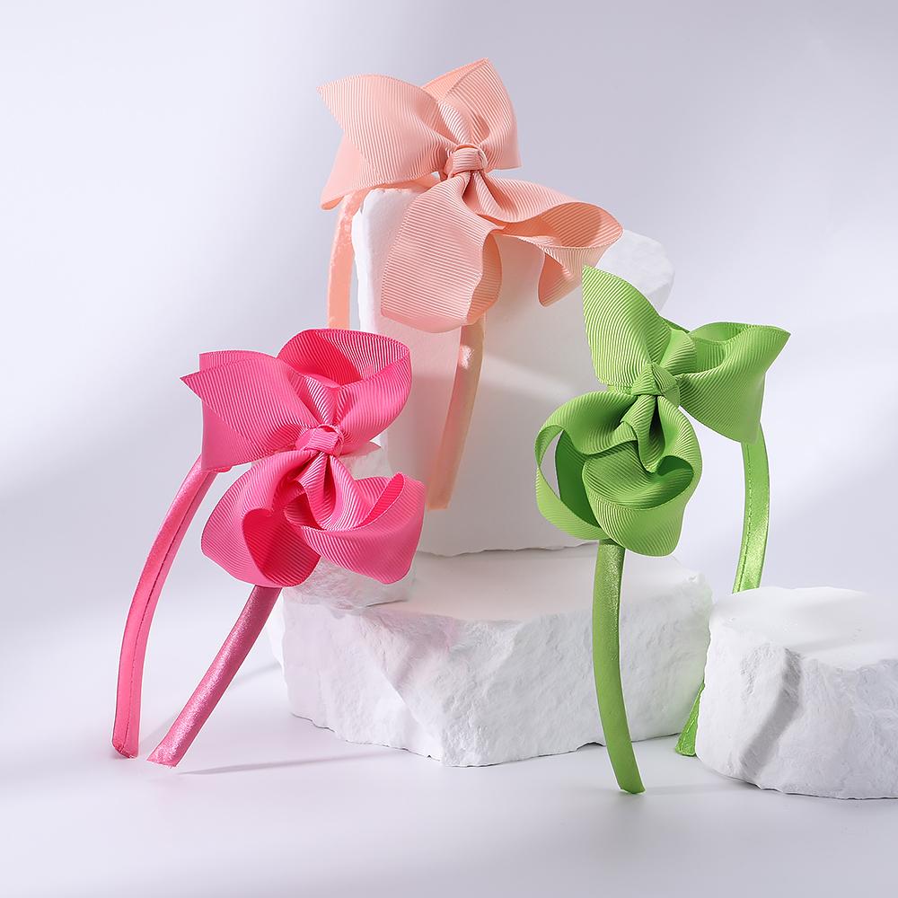 1 Pc Candy Color Cute Girls Headbands Kids Solid Bowknot Hair Bands Lovely Handmade Headwear Children Hair Accessories