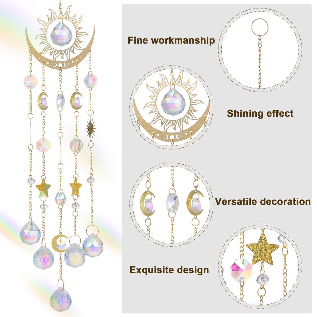 Exquisite Wind Chimes Sun Catchers With Crystals Hanging Pendant Decor Home Window Door Courtyard Garden Nament