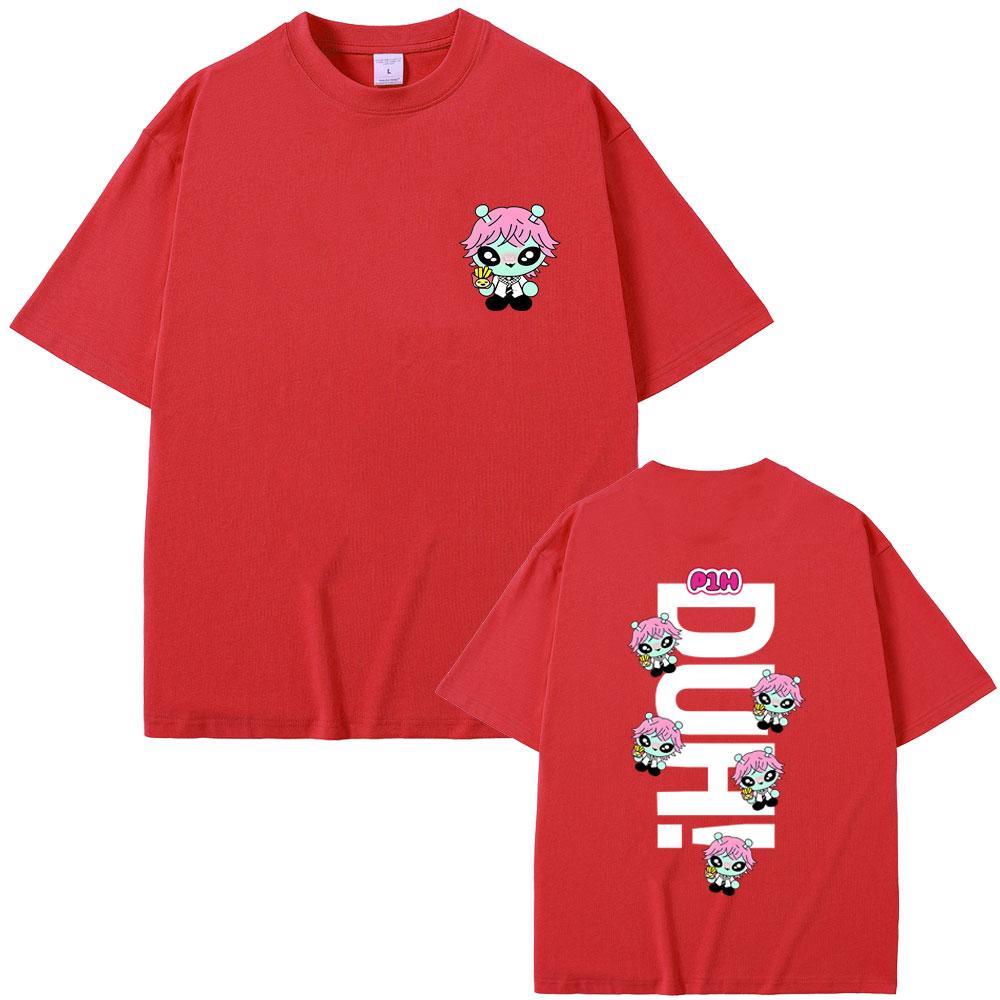 

Korean Kpop P1Harmony 2025 DUH Cartoon Style Print Tshirt Cat Funny Meme T Shirt Men Women Hip Hop Fashion Oversized Tshirts S