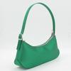 Baguette-Tasche aus smaragdgrünem Satinstoff für Damen