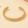 Royal Court Style Adjustable Crown Design Gold-Plated Stainless Steel Bracelet for Women