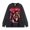 Mens Oversized Streetwear Tee With Distressed Print - Heavyweight Cotton Short Sleeve Hip Hop T-Shirt